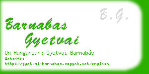 barnabas gyetvai business card