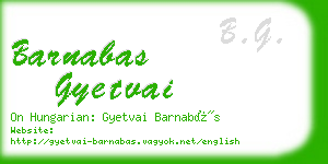 barnabas gyetvai business card